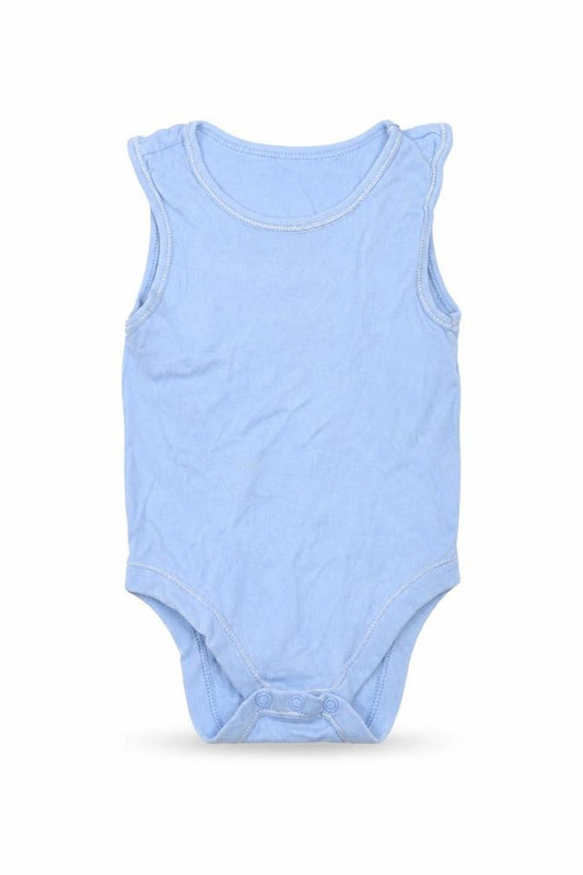 Front view of George Baby Blue Babygrow One-Piece, size 9-12, Months