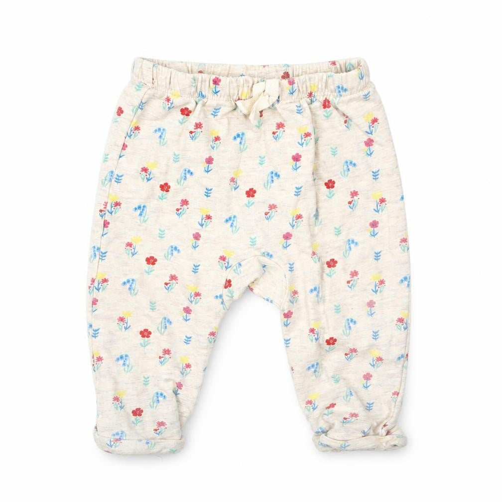 TU Baby Beige Floral  Cropped Trousers Size 6-9 Months