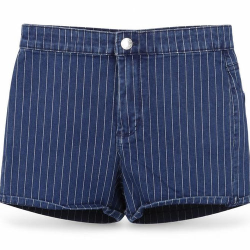 Denim & Co. Womens Blue Striped  Chino Shorts Size 10