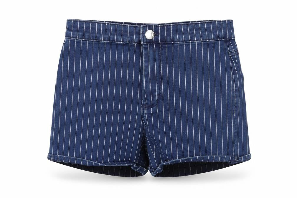 Denim & Co. Womens Blue Striped  Chino Shorts Size 10