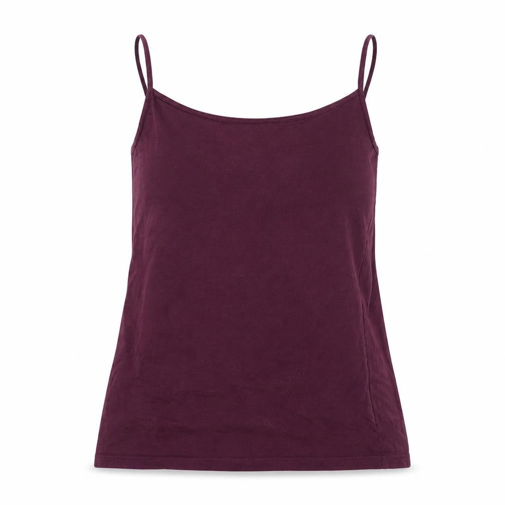 Front view of Atmosphere women’s purple basic tank, size UK 10