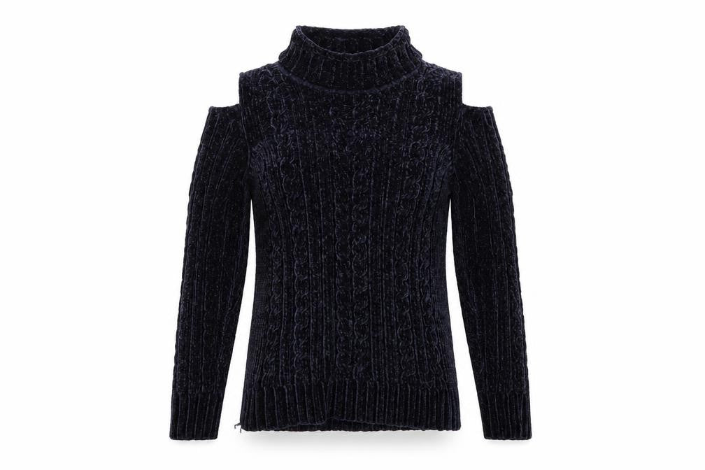 Front view of Dorothy Perkins women’s blue jumper, size UK 10
