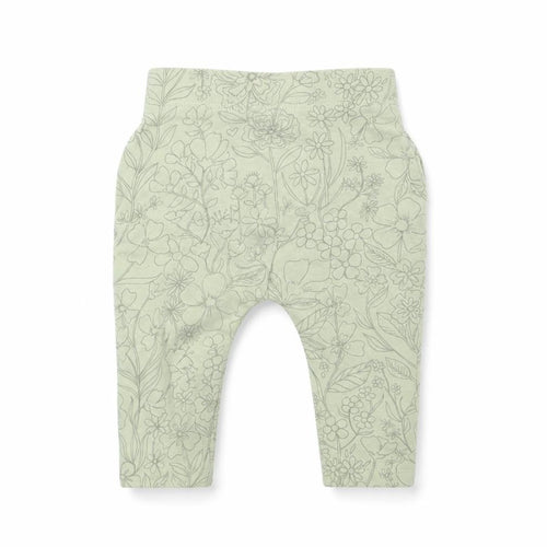 George Girls Green Floral  Jogger Leggings Size 0-3 Months  - Waist 14in; Inside  leg 5in