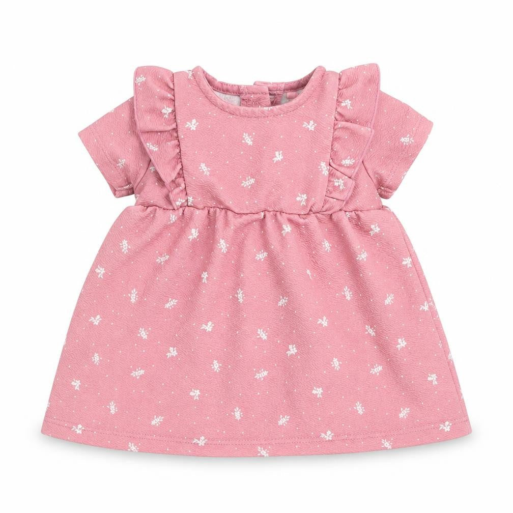 Front view of Tu girls’ pink floral a-line, size 0-3, months