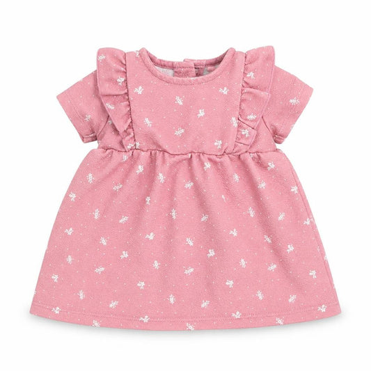 Front view of Tu girls’ pink floral a-line, size 0-3, months
