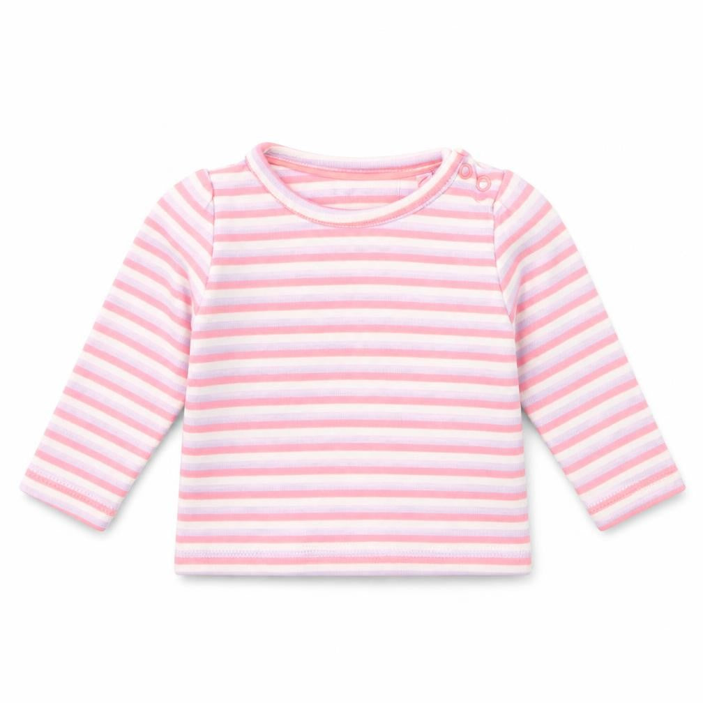 lulipu Girls Purple Striped  Basic T-Shirt Size 3-6 Months
