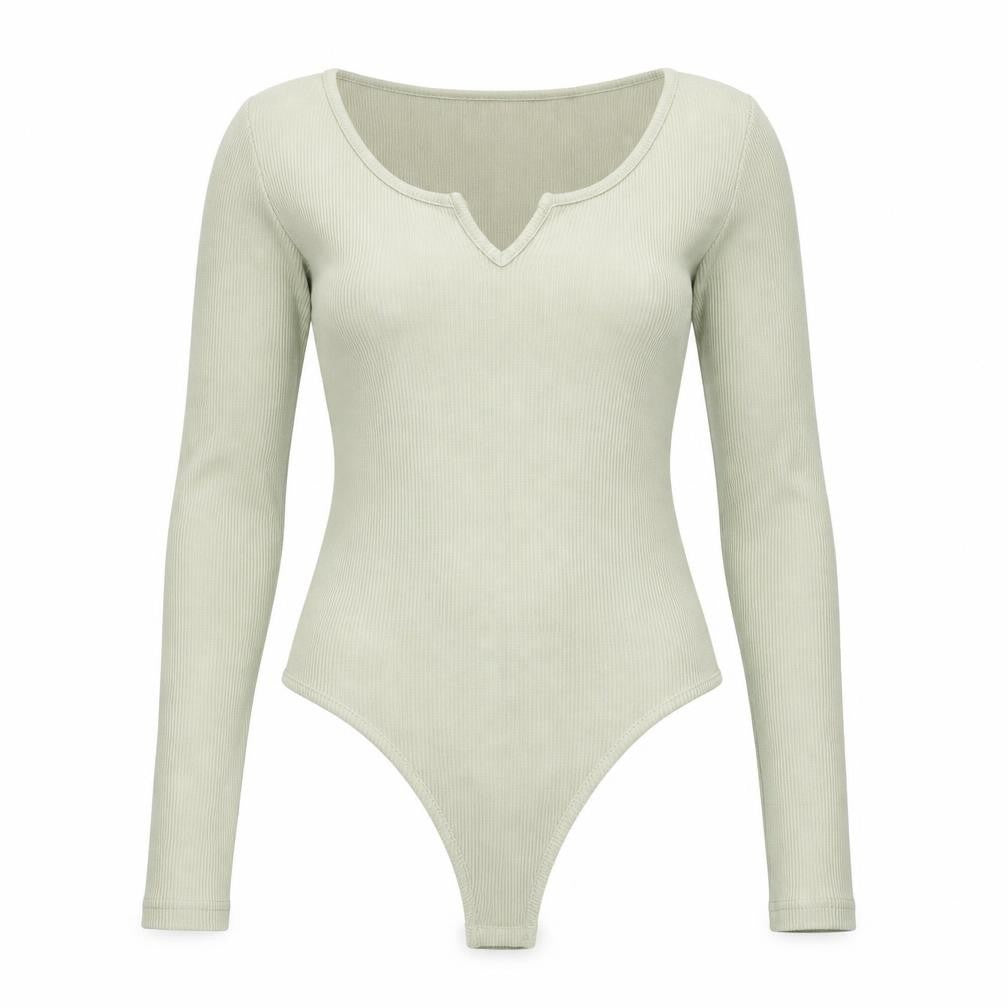 Front view of Misspap women’s green bodysuit one-piece, size UK 10