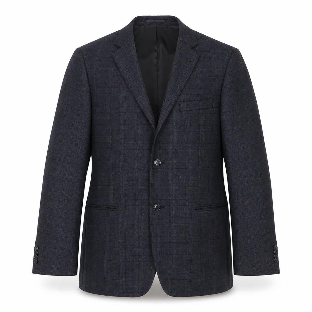 ALFREDO Mens Blue Check  Jacket Suit Jacket Size 46