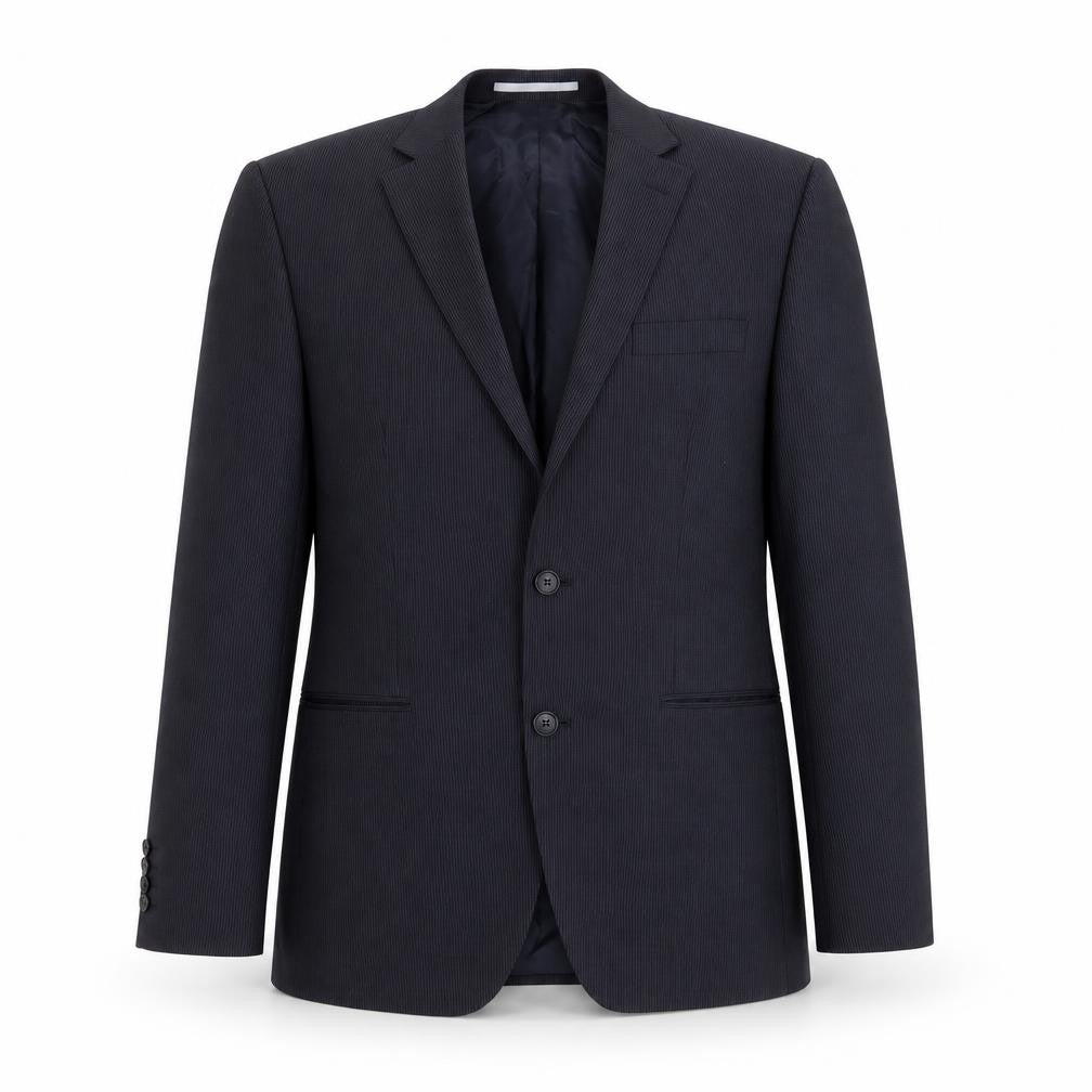 Front view of MODERN MIX men’s blue striped jacket suit jacket, size 40
