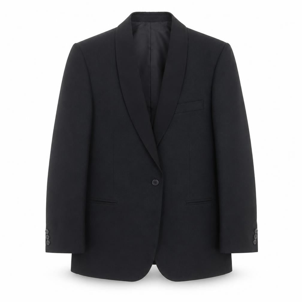 Front view of Dunn & Co men’s black jacket suit jacket, size 40