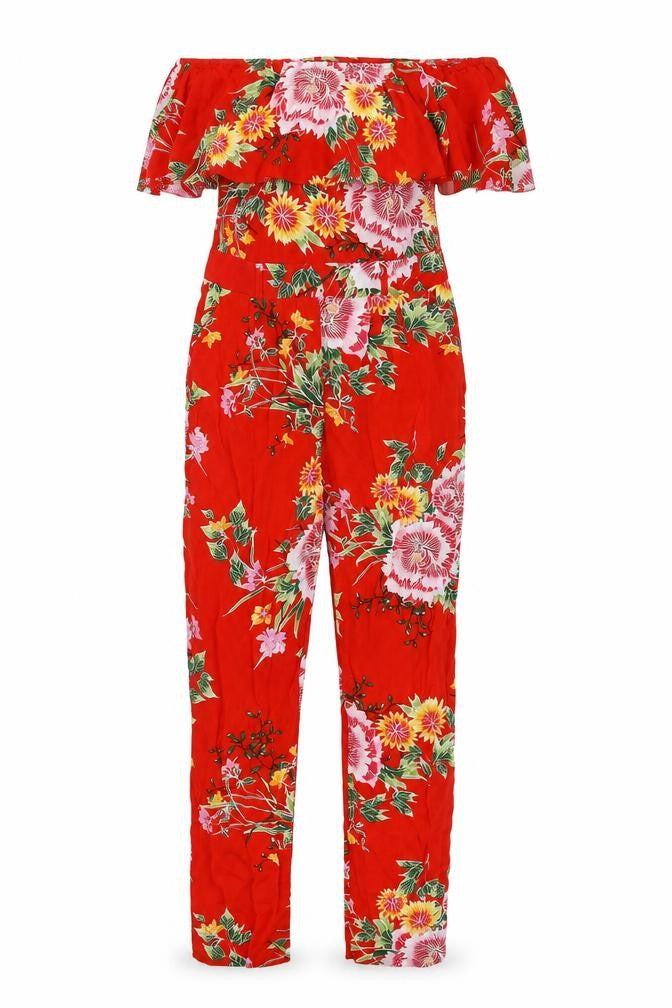 Dorothy Perkins Womens Red Floral  Romper One-Piece Size 8 L25 in