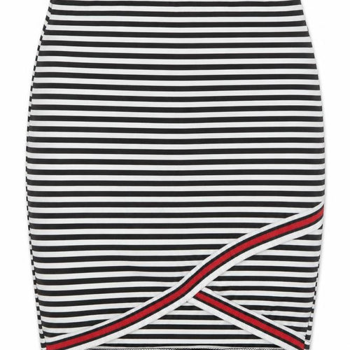 Nikka Womens White Striped  Straight & Pencil Skirt Size 10
