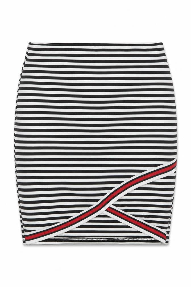 Nikka Womens White Striped  Straight & Pencil Skirt Size 10