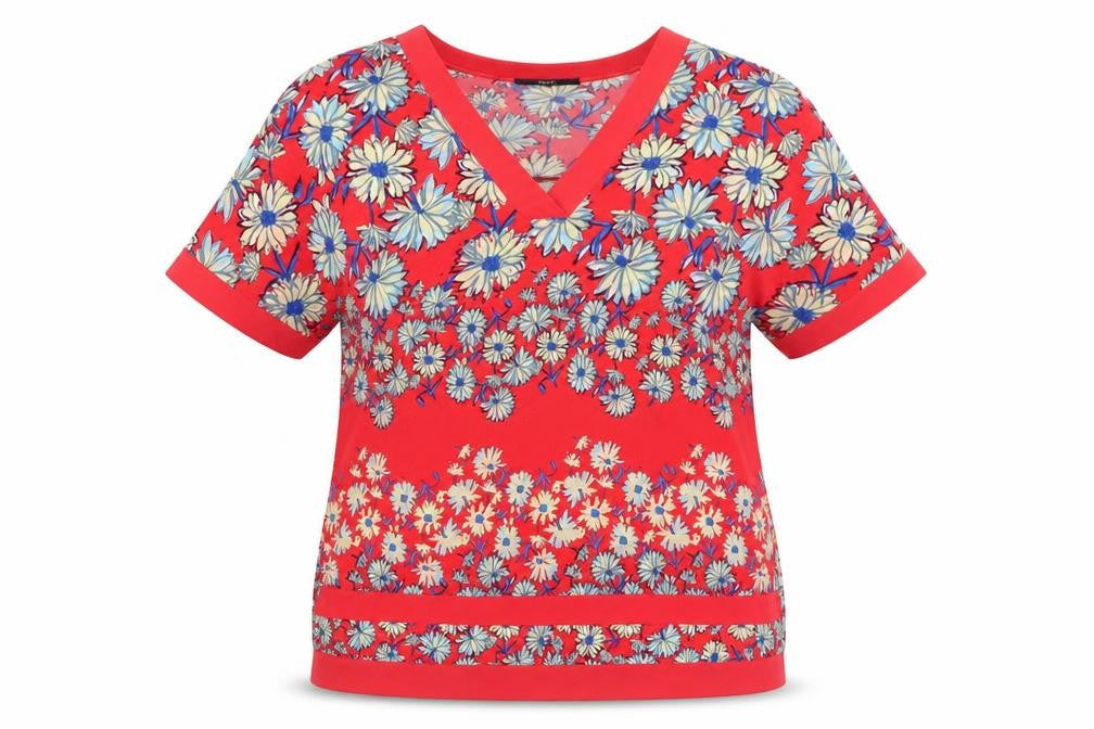 Next Womens Red Floral  Basic T-Shirt Size 8