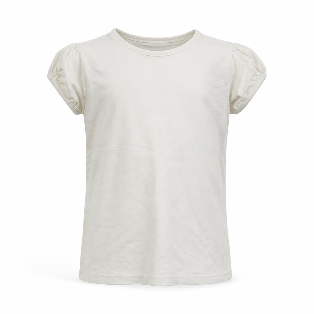 Front view of Next girls’ white basic t-shirt, size 6, years