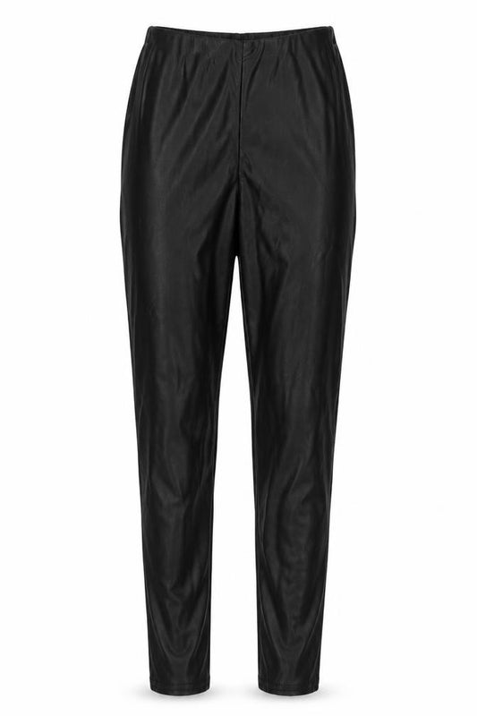Front view of PRETTYLITTLETHING women’s black jegging leggings, size UK 6, 27-inch leg