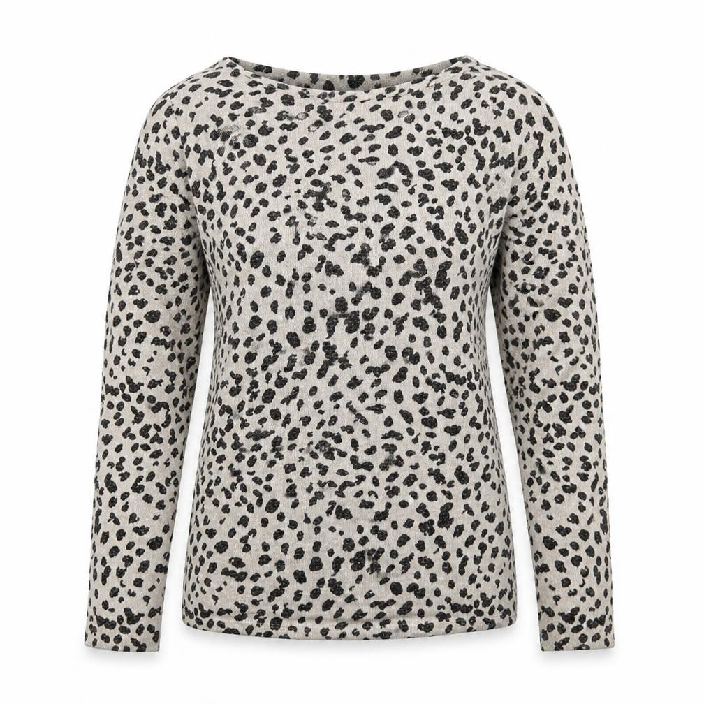 Dorothy Perkins Womens Grey Animal Print Knit Pullover Jumper Size 8