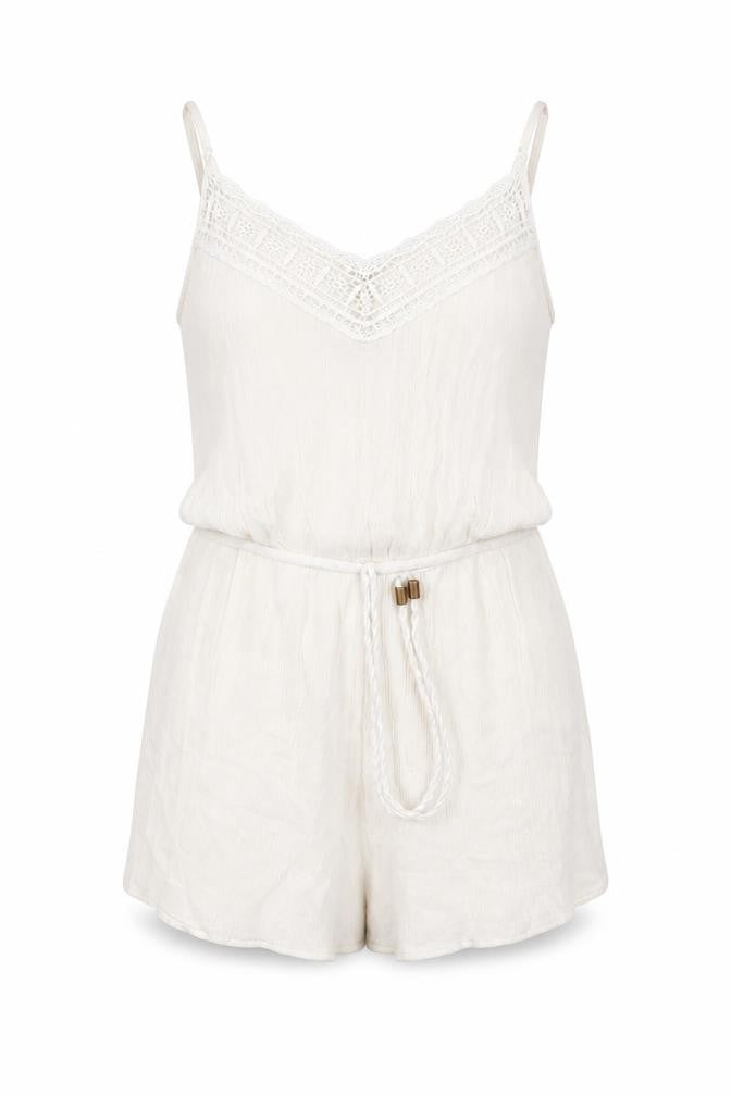 Front view of Atmosphere women’s white jumpsuit one-piece, size UK 8