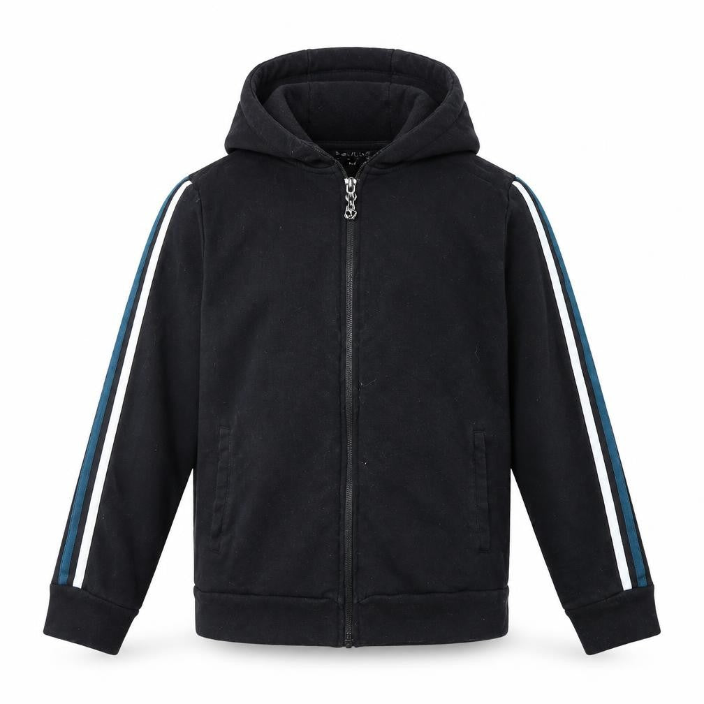SOULEXE Boys Black Striped  Jacket  Size M