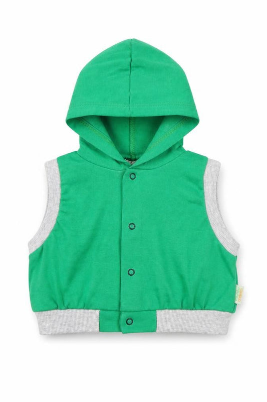 Front view of Lino boys’ green jacket, size 6-9, months