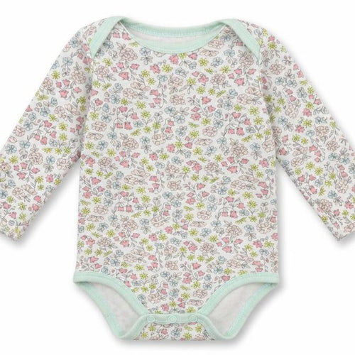 Preworn Girls Multicoloured Floral Jersey Babygrow One-Piece Size 6-9 Months