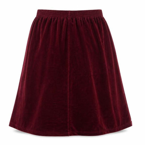Damart Womens Red  Velour Flare Skirt Size 30 in