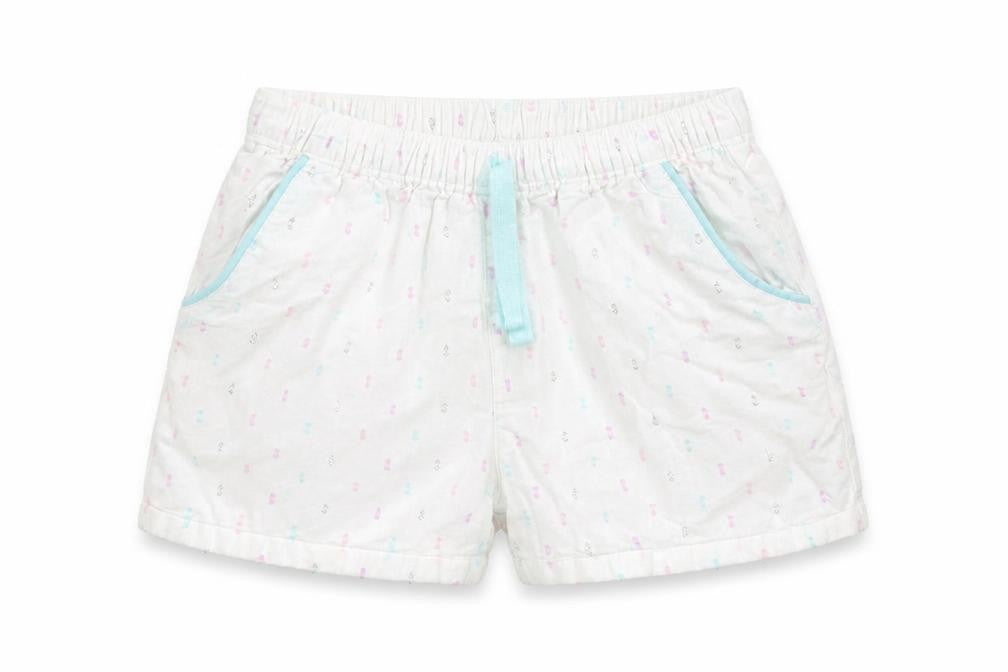Front view of Tu girls’ white polka dot cami pyjama pants, size 2-3, years