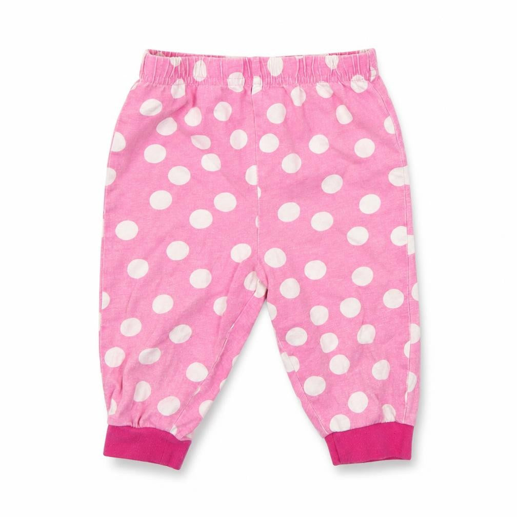 NEXT Girls Pink Polka Dot Jersey Capri Pyjama Pants Size 18-24 Months
