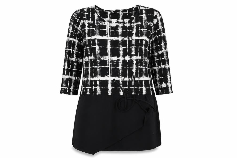 Tu Womens Black Check  Basic Blouse Size 12