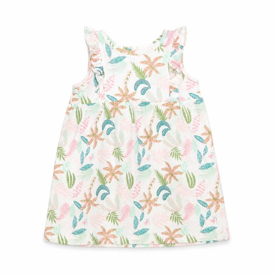 Front view of So Cute Baby Multicoloured Floral T-Shirt Dress, size 9-12, Months