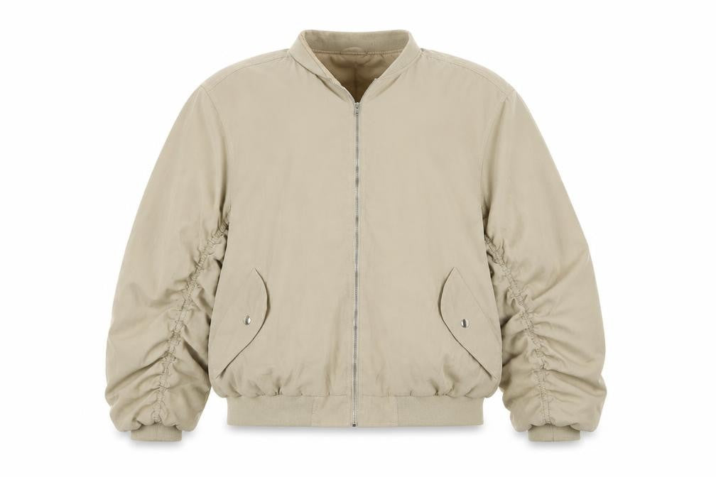 Front view of I SAW IT FIRST women’s beige jacket coat, size UK 8