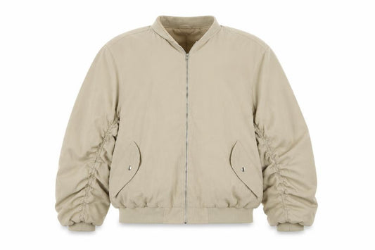 Front view of I SAW IT FIRST women’s beige jacket coat, size UK 8