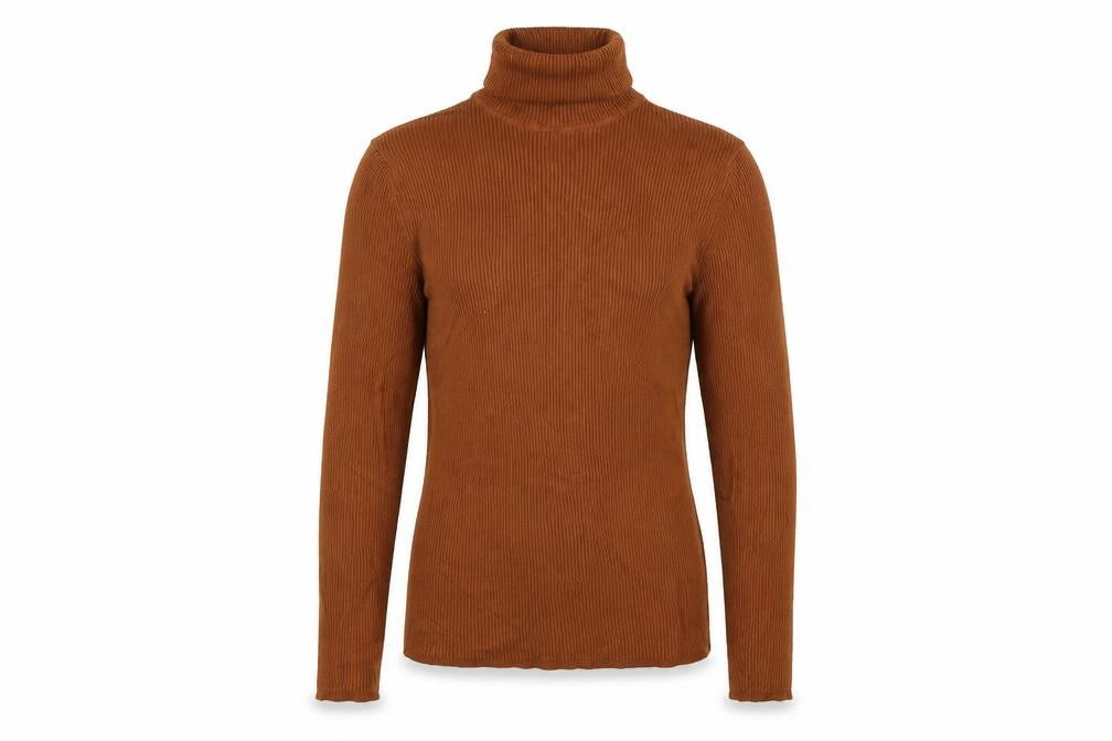 Front view of Marks & Spencer women’s brown pullover sweatshirt, size UK 12