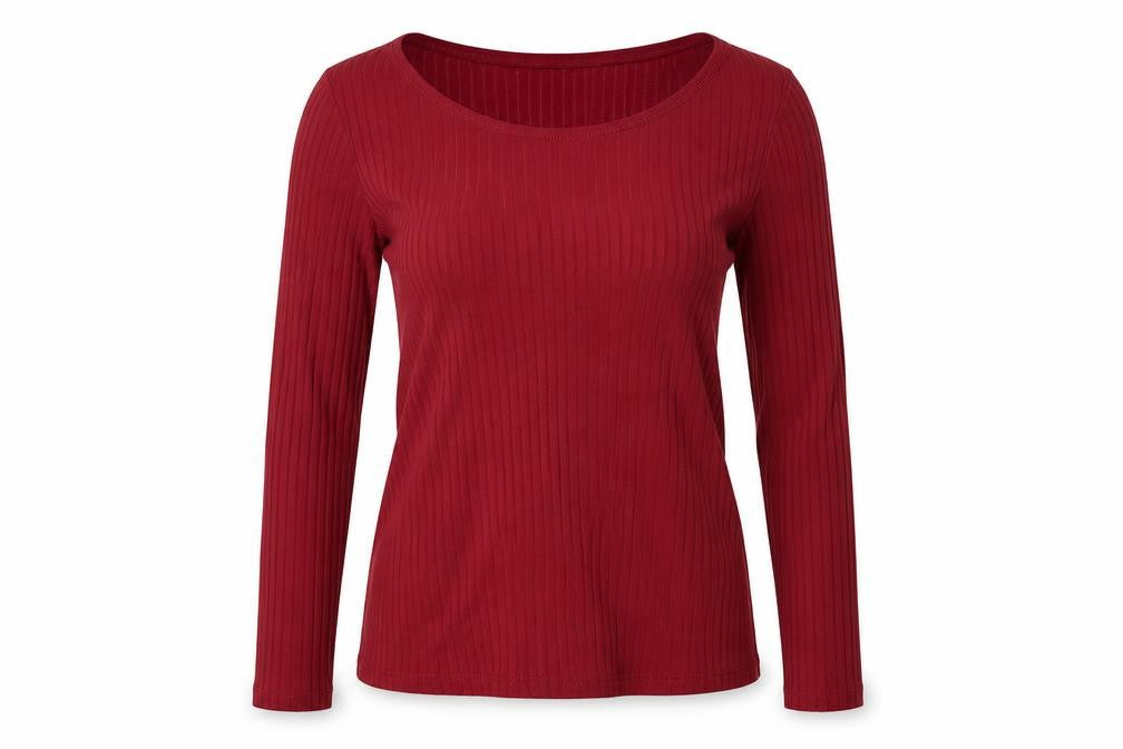 Front view of Dorothy Perkins women’s red pullover sweatshirt, size UK 12