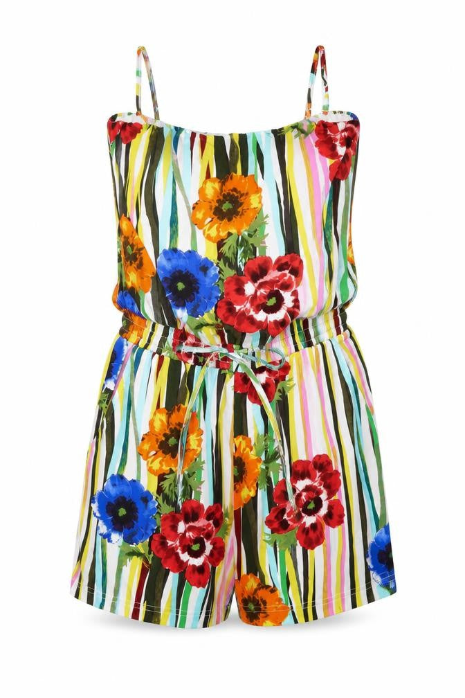 Front view of BODYFLIRT women’s multicoloured striped romper one-piece, size S