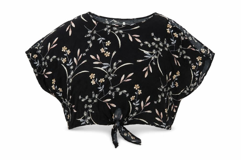 Apricot Womens Black Floral  Basic Blouse Size 12