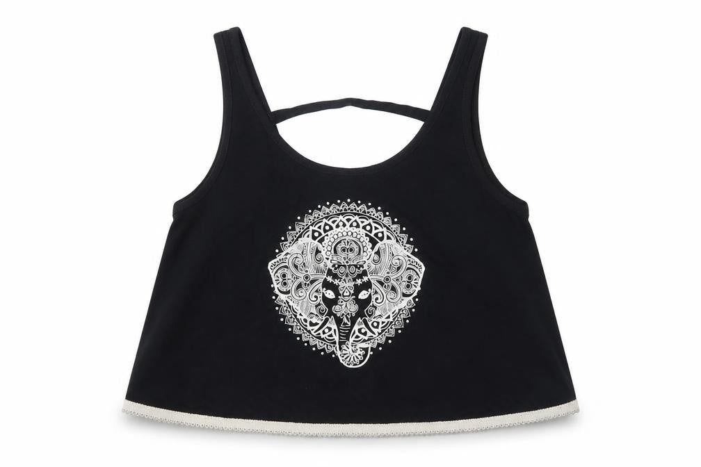 M&Co Girls Black   Cropped Tank Size 13-14 Years