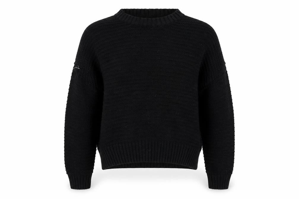 Front view of H&M women’s black jumper, size L
