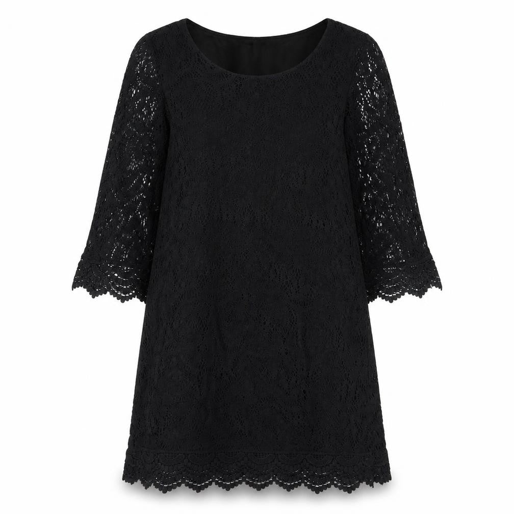 Front view of H&M women’s black a-line, size UK 6