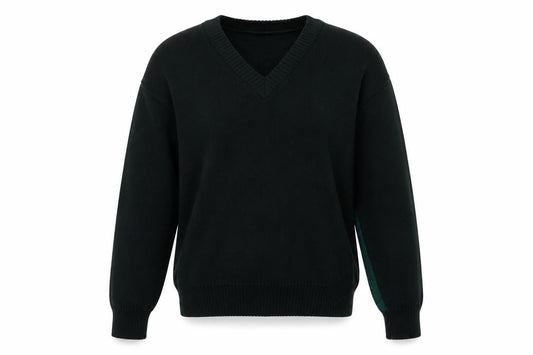 Front view of Preworn women’s green jumper, size L