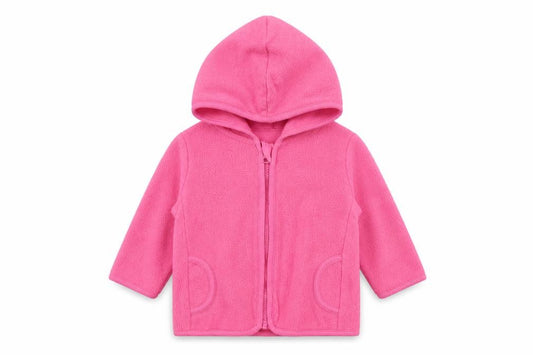 Front view of George Baby Pink Full Zip Jumper, size 0-3, Months