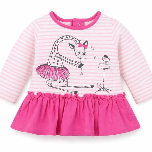 mamas & papas Baby Pink Striped  Tunic Blouse Size 0-3 Months