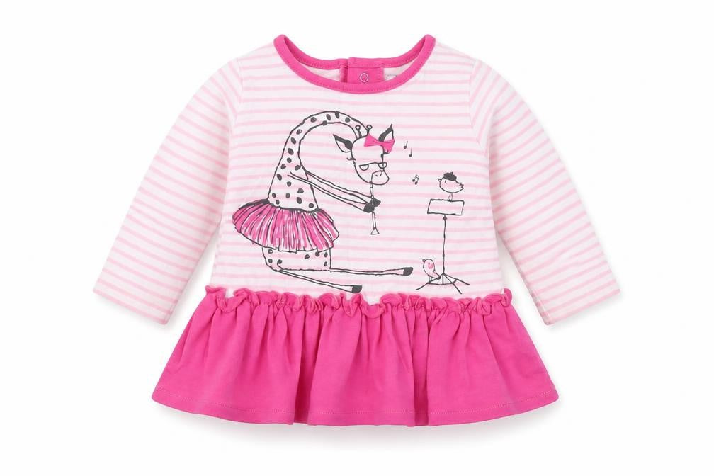 mamas & papas Baby Pink Striped  Tunic Blouse Size 0-3 Months
