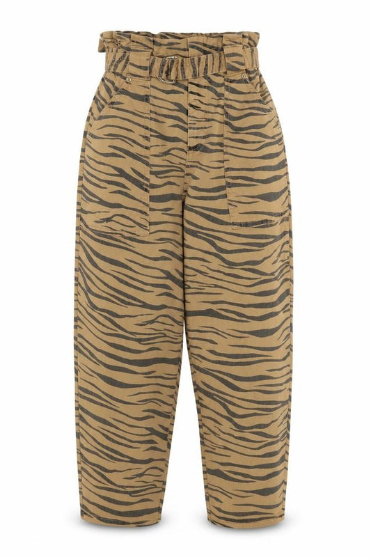 Front view of River Island women’s brown mom jeans, size UK 8, 22-inch leg