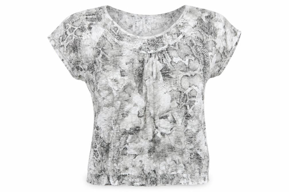 Betty Barclay Womens Grey Animal Print  Basic T-Shirt Size 12