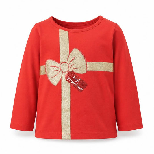 Front view of George Baby Red Basic T-Shirt, size 18-24, Months - Christmas present