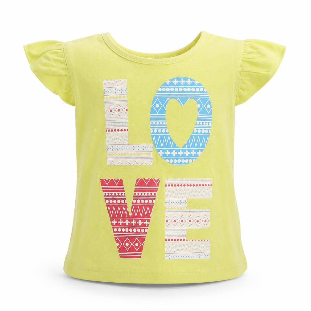 M&Co  Girls Green   Basic T-Shirt Size 18-24 Months  - Love