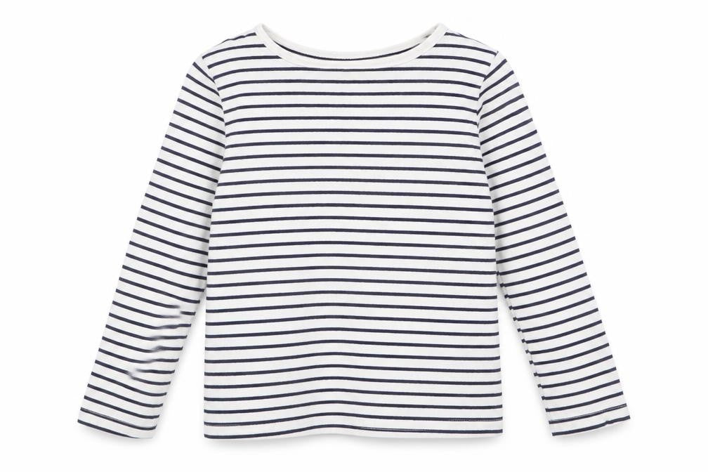 F&F  Girls White Striped  Basic T-Shirt Size 5-6 Years