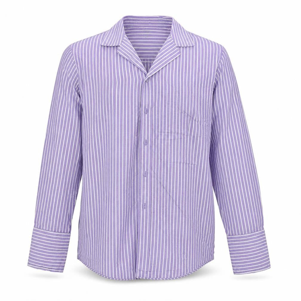 Taylor & Wright Mens Purple Striped   Button-Up Size 15.5