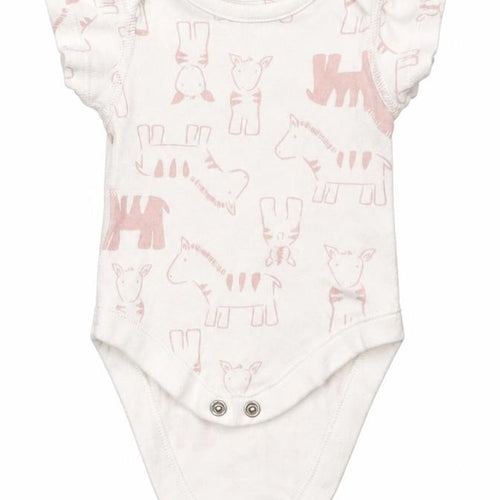 Marks and Spencer Girls White Animal Print  Babygrow One-Piece Size Newborn